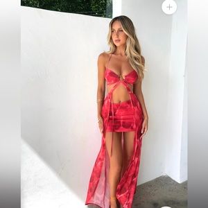 LALANA PRINTED MESH TOP